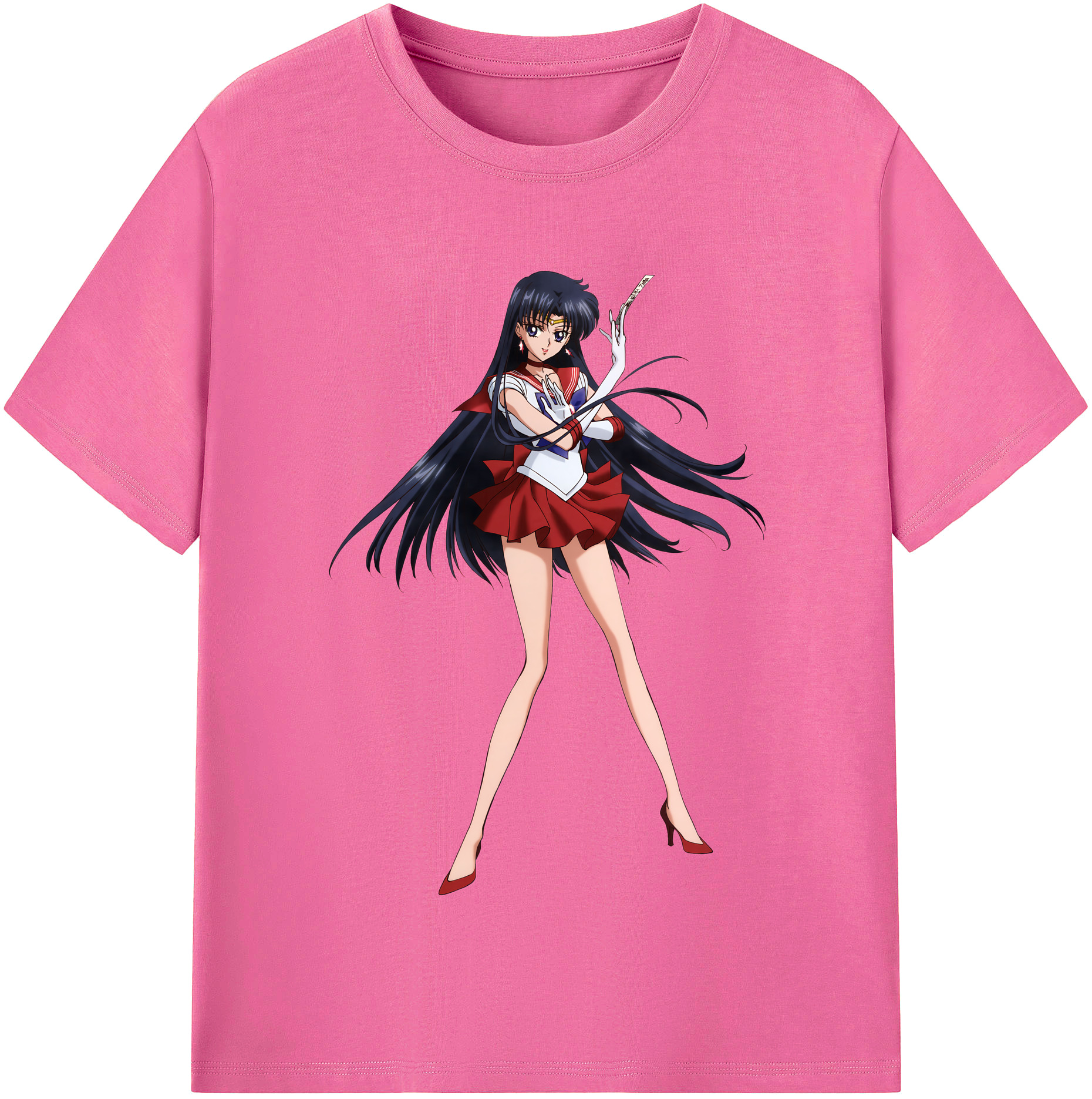 （画像用） 美少女戦士セーラームーン 火野レイ ひの レイ Sailor Moon Hino Rei （セーラーマーズ,Sailor Mars） レディースカジュアルプリントTシャツ（綿100％）